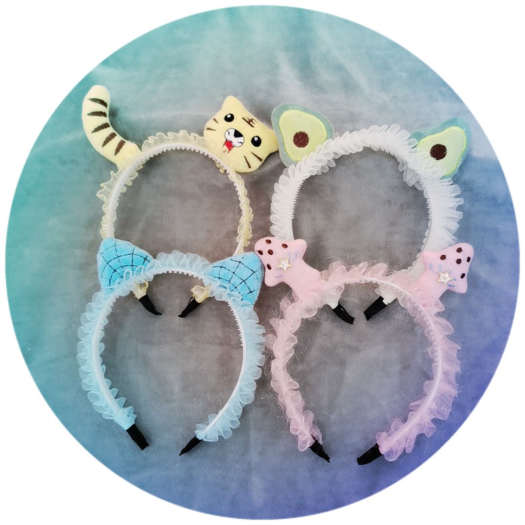 Children's hair band, cartoon color shawl, new fashionable headwear, girls' daily hair binding and fixing decoration headwear, hair clips, hair clips details Picture