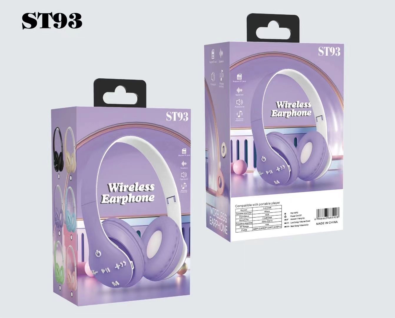 Sogo brand headphones, over-ear wireless Bluetooth headphones ST-93 Bluetooth branded headphones Item Picture
