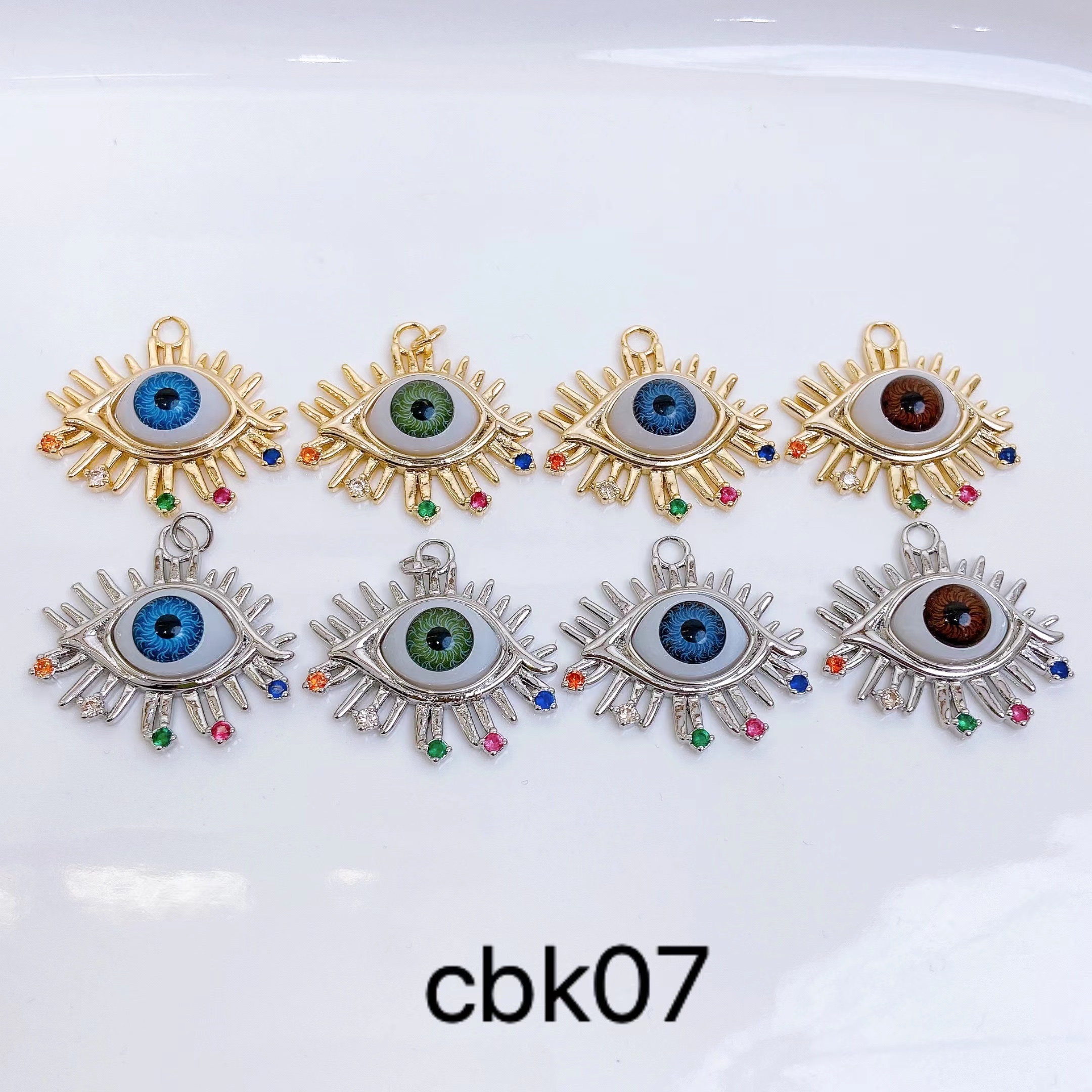 Devil's Eye Pendant Link Piece Lock Pendant accessory Heart Lock Key Pendant New style in multiple colors