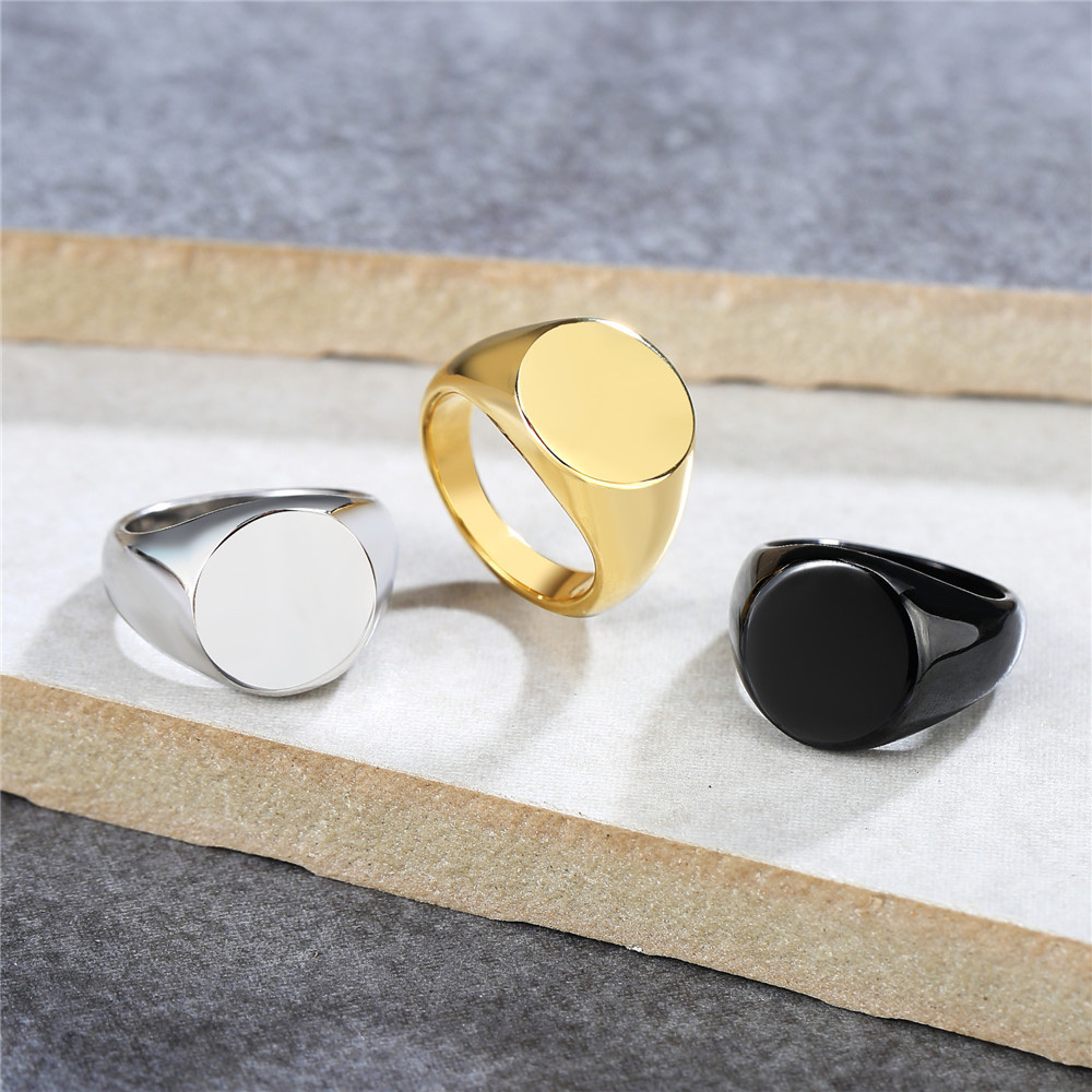 European and American brand rings, smooth stainless steel rings, fashionable rings for men and women, DIY rings