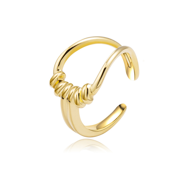 European and American export titanium steel ring set, 14K real gold electroplated high-end women's ring, stainless steel oil pressure ring Application Scenario