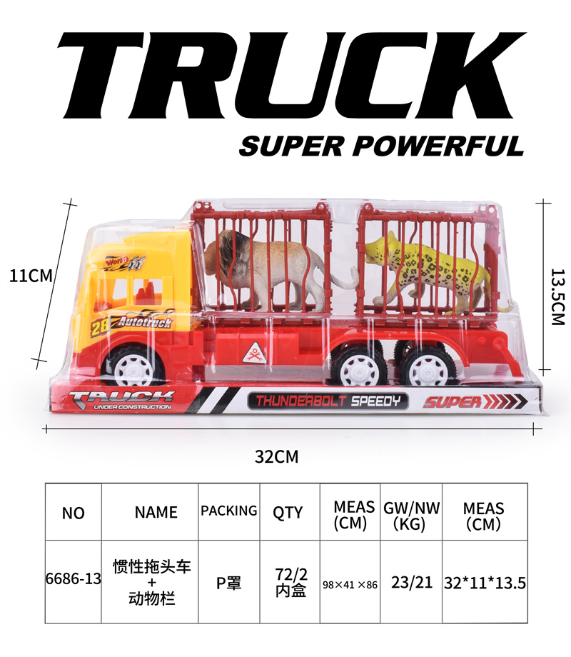 Inertial tractor truck + animal pen