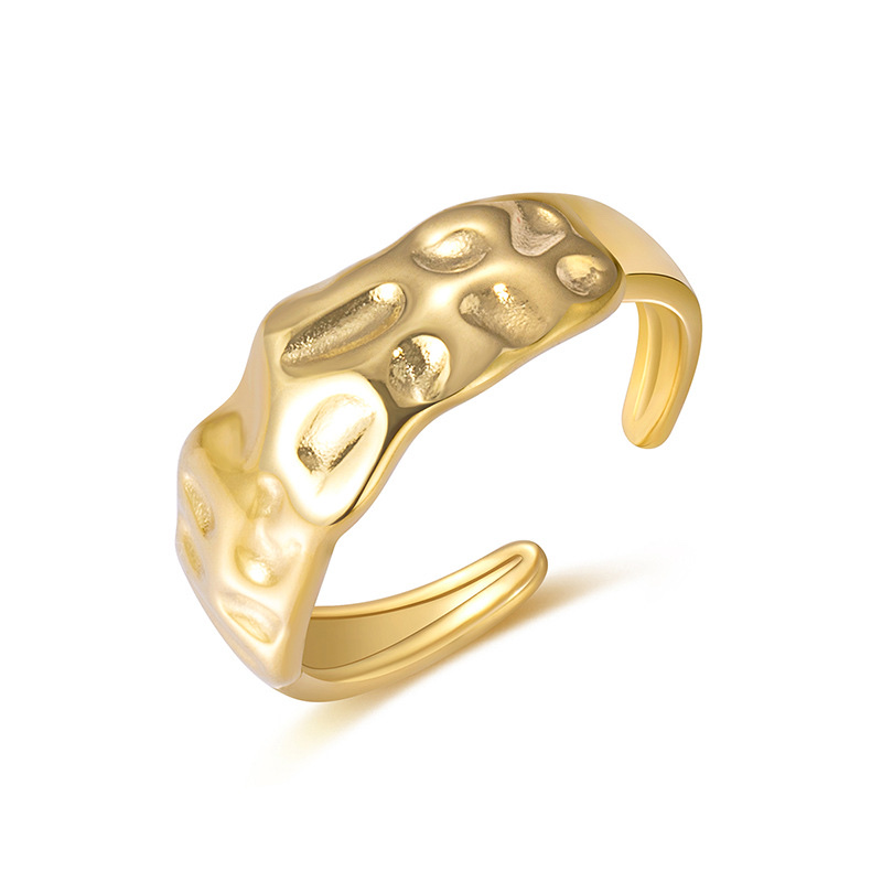 European and American export titanium steel ring set, 14K real gold electroplated high-end women's ring, stainless steel oil pressure ring Specification image