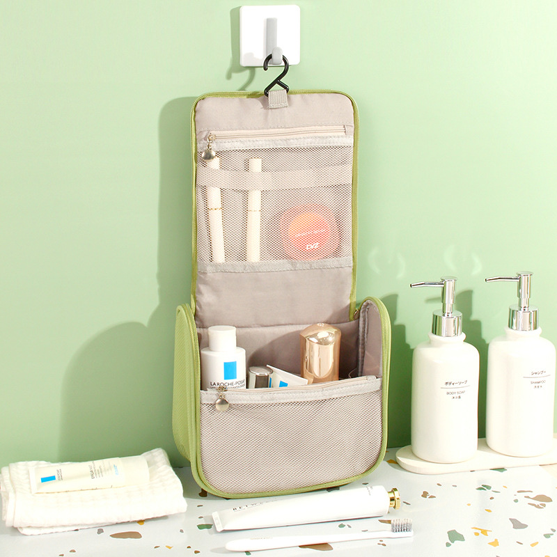 New hanging toiletry bag, fashionable travel hook dry and wet separation bag, skincare storage bag and makeup bag Specification image