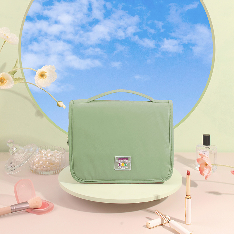 Wholesale of hook-shaped toiletry bags, travel dry and wet separation storage bags, Ins-style waterproof skin care and makeup bags details Picture