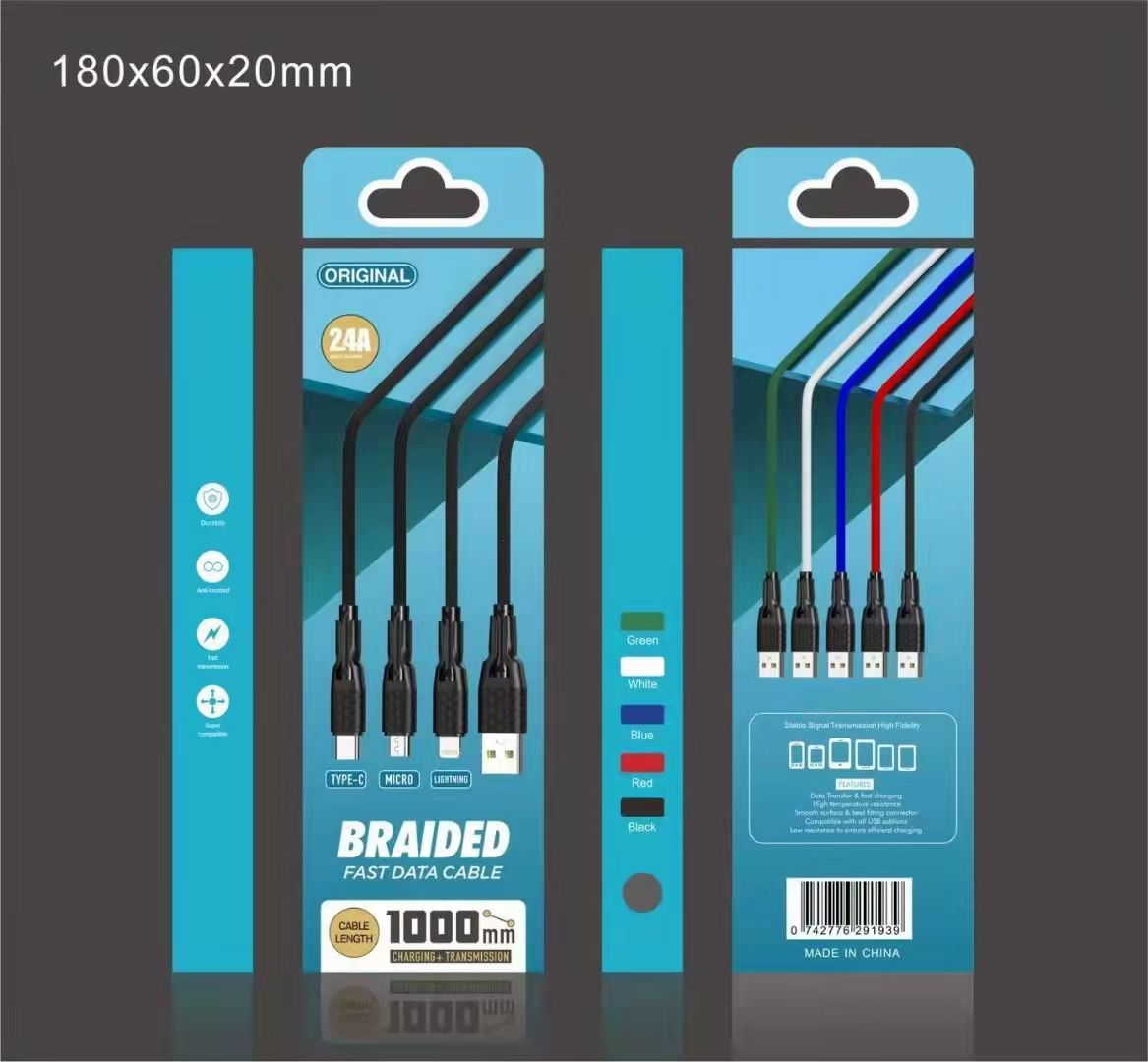 Sogo brand mobile phone charging data cable with box series detail image 13