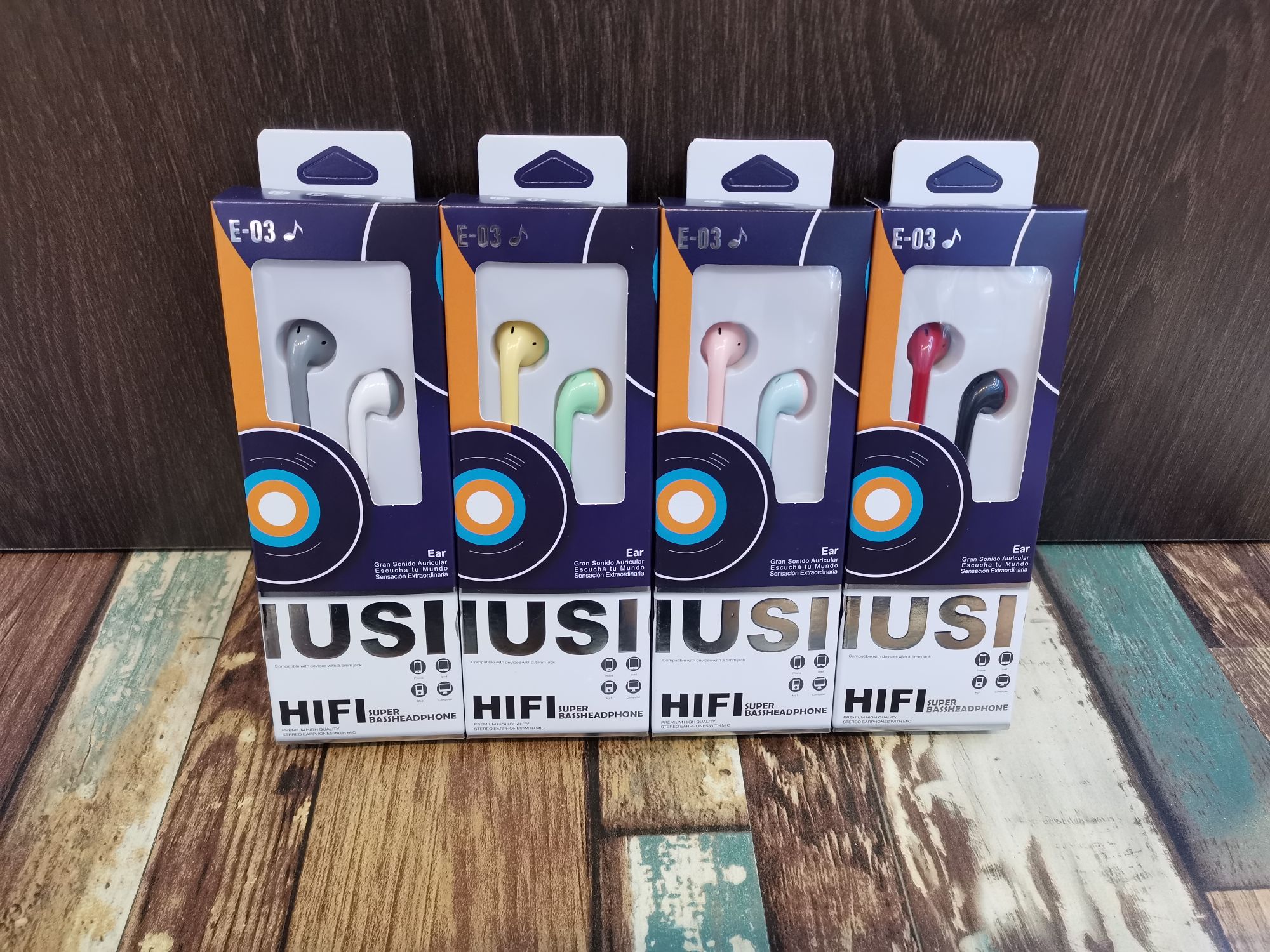 Sogo marca auriculares, auriculares, earmarks, auriculares para teléfonos móviles, auriculares con cable, auriculares con cable, auriculares E-03