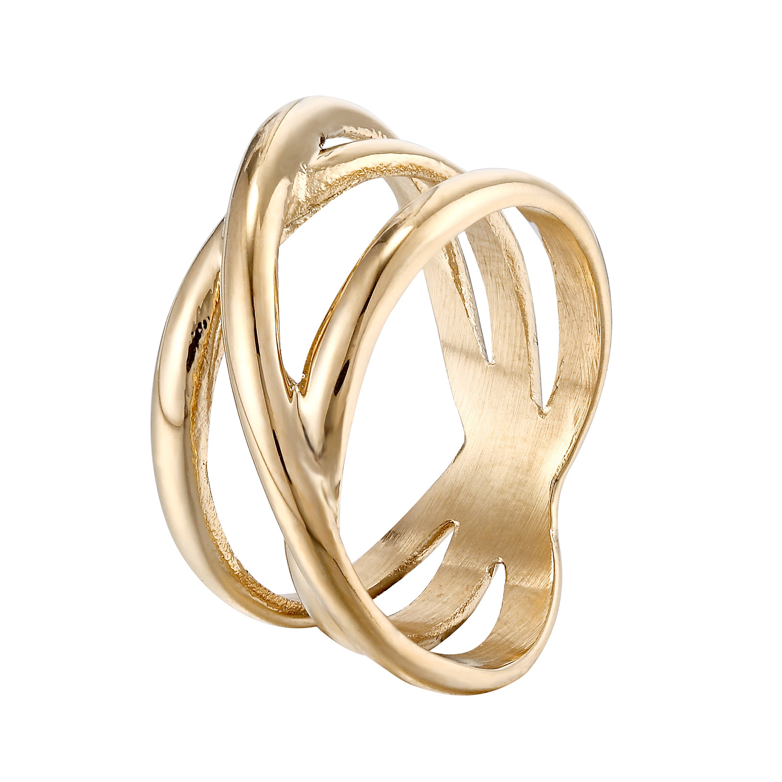 Direct supply of fashionable Korean-style trendy women's rings from the manufacturer. Twisted titanium steel rings, simple cross European and American index finger rings, 14k geometric rings, cross-border wholesale Specification image