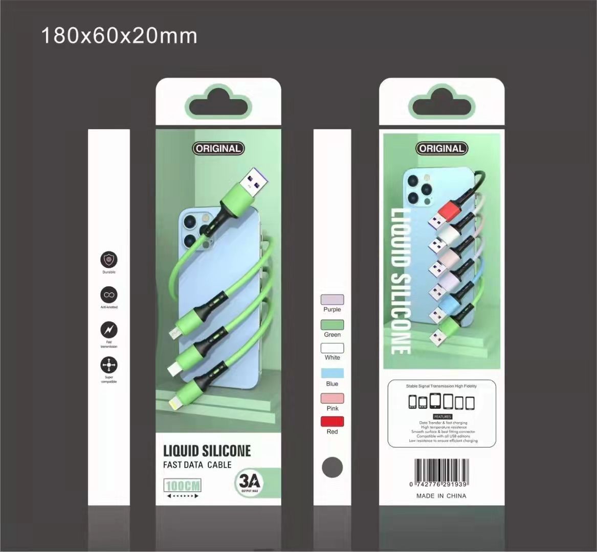 Sogo brand mobile phone charging data cable with box series detail image 6
