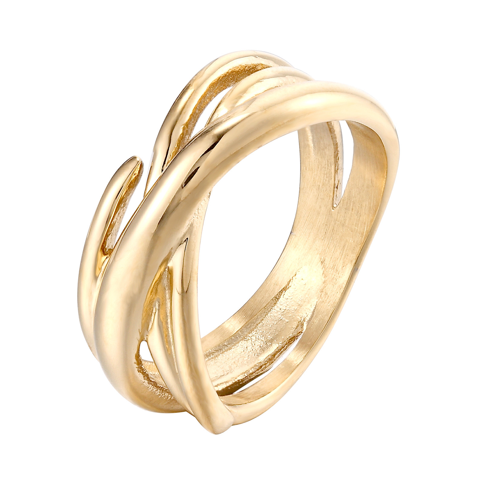 Direct supply of fashionable Korean-style trendy women's rings from the manufacturer. Twisted titanium steel rings, simple cross European and American index finger rings, 14k geometric rings, cross-border wholesale Application Scenario