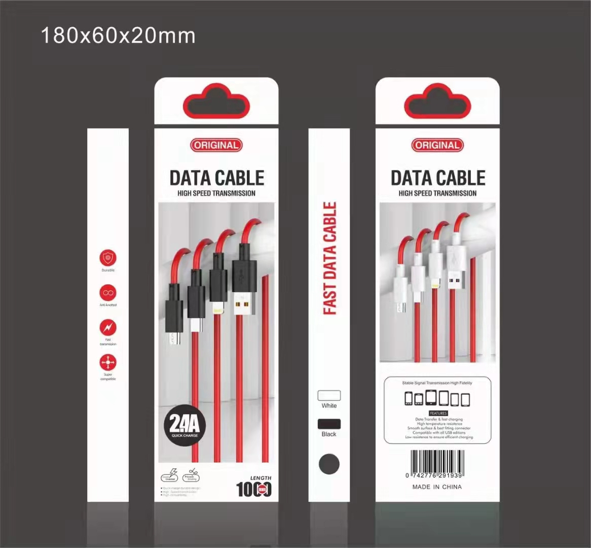 Sogo brand mobile phone charging data cable with box series