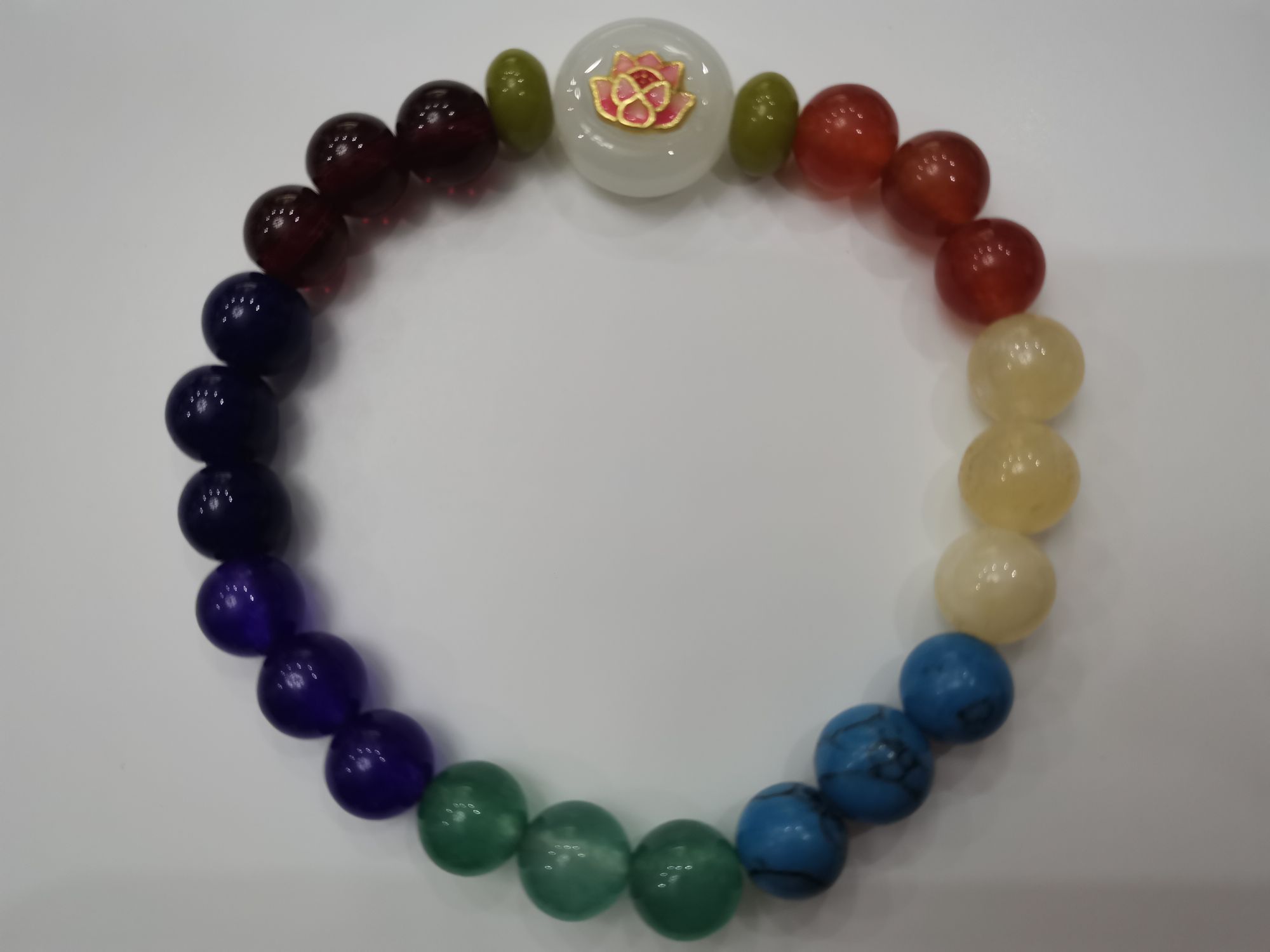 Pulsera de cristal artesanía turística perlas mano brocheta flor madera pera mano brocheta sandalita mano multicolor 1
