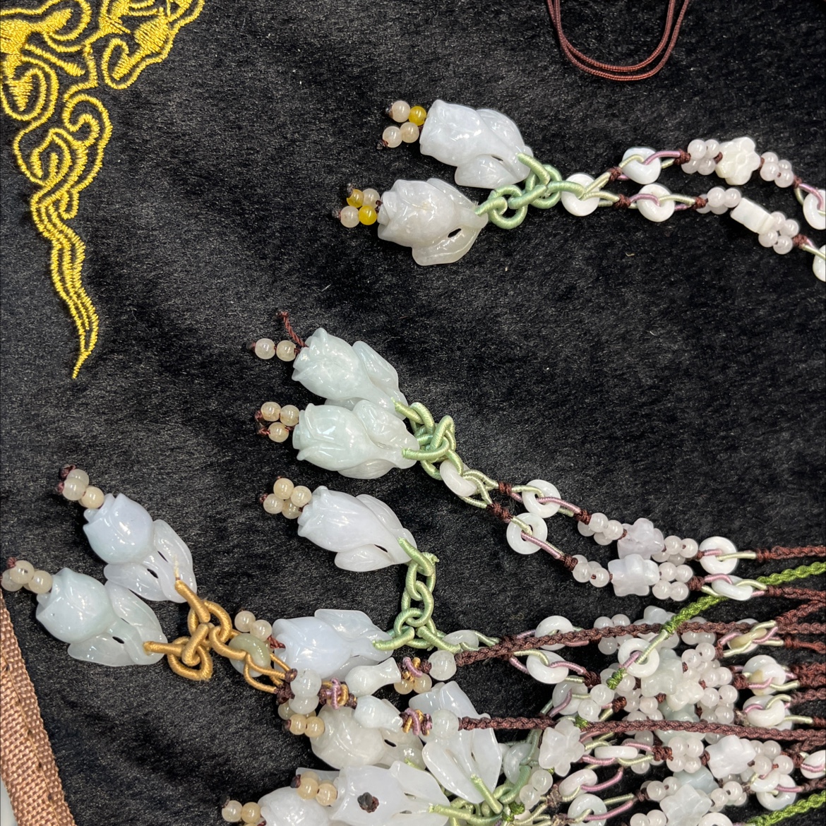 天然翡翠玫瑰花项链套链挂坠，手工设计，花开富贵！