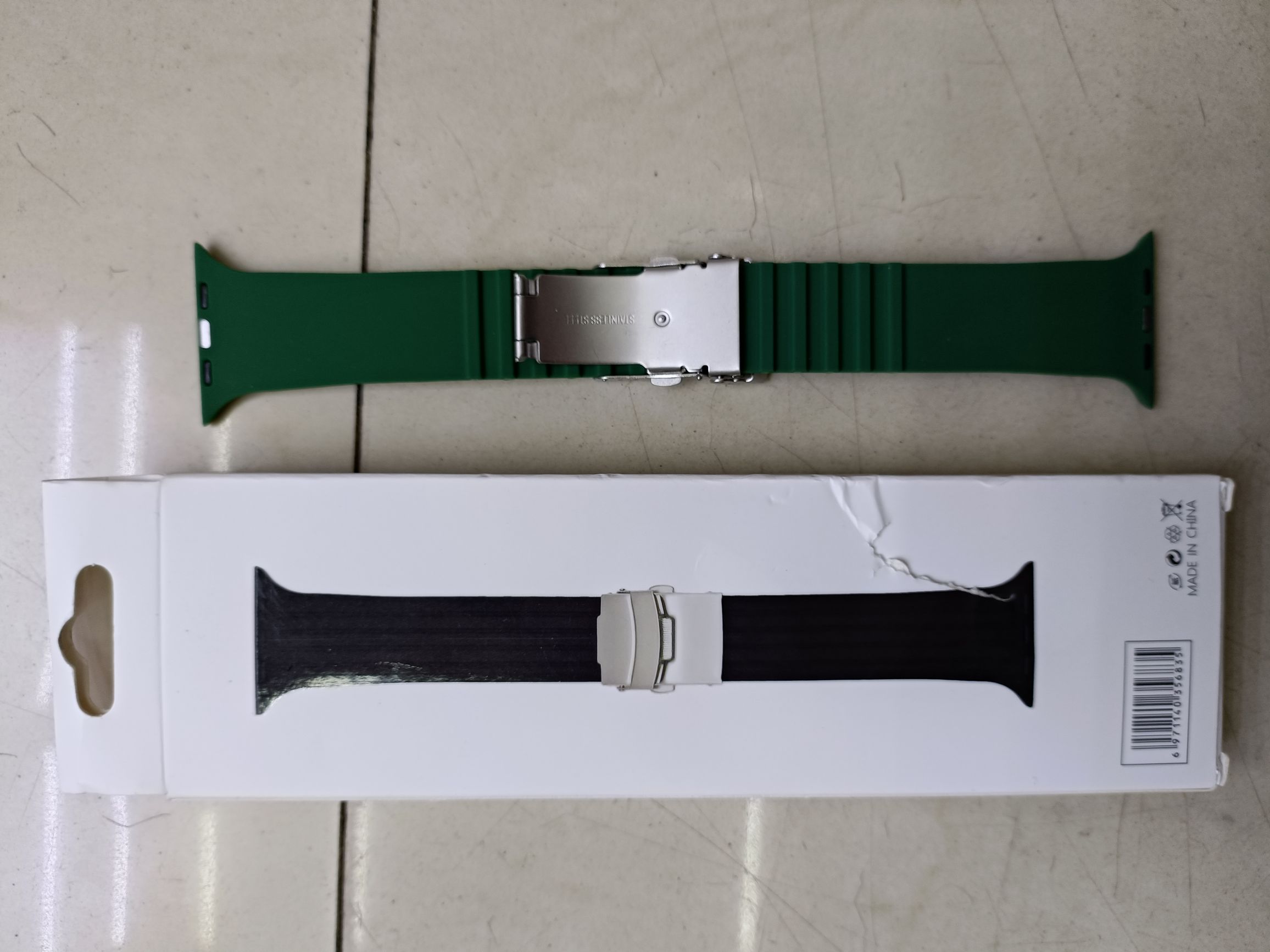 شريط ساعة ساعة مشبك معدني قابل للطي السيليكون Specification image