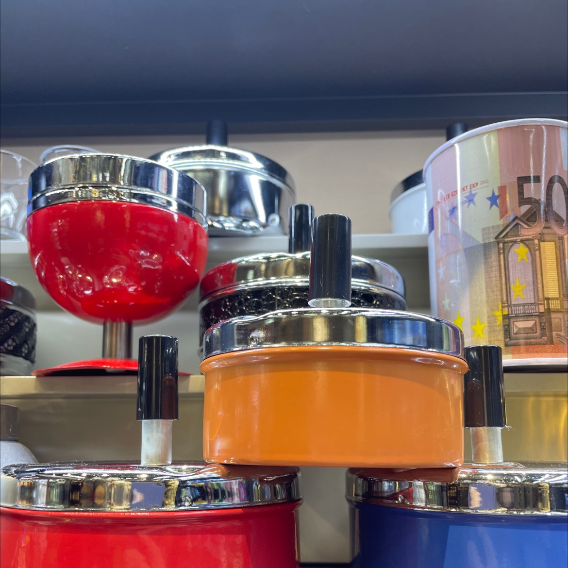 创意时尚加厚圆形玻璃印花足球烟灰缸办公室家用个性烟缸可定制logo23新奇美05