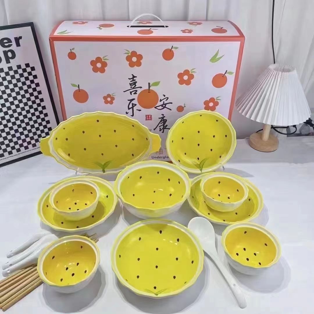 方圆陶瓷正品18头礼盒泡沫包装一箱5套，6色混装可选色，可混装FRT456765详情图2