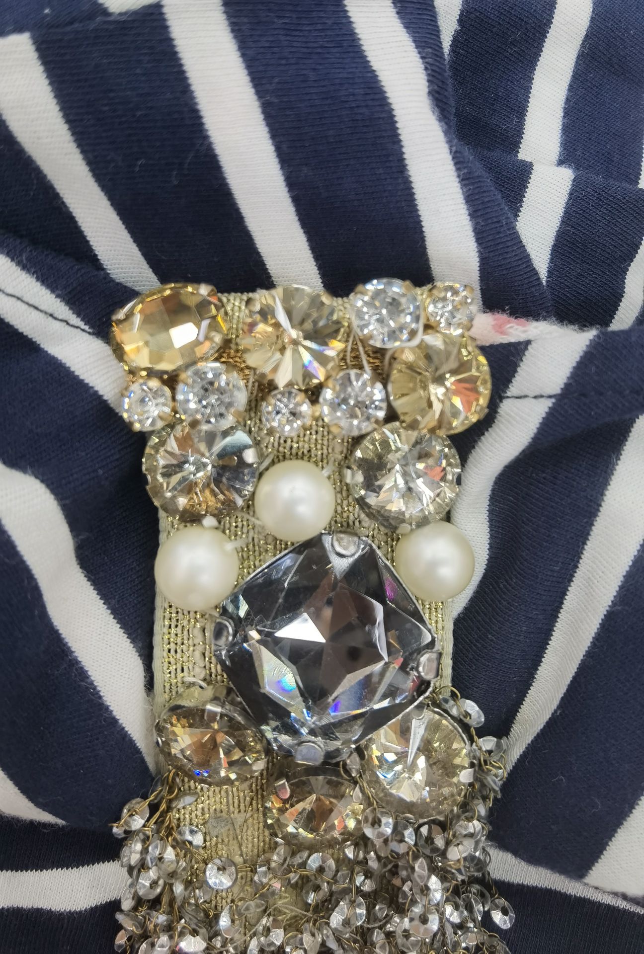 Retro European and American style glass claw diamond hand-sewn pearl big brand style sequins Chao Xia 18 Specification image