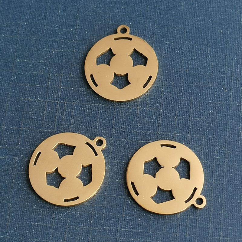 Trendy stainless steel sports jewelry, European and American Football necklace pendant, men's personalized football necklace detail image 4