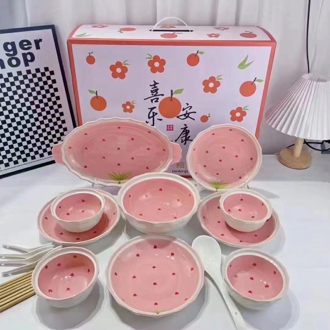方圆陶瓷正品18头礼盒泡沫包装一箱5套，6色混装可选色，可混装FRT456765详情图6
