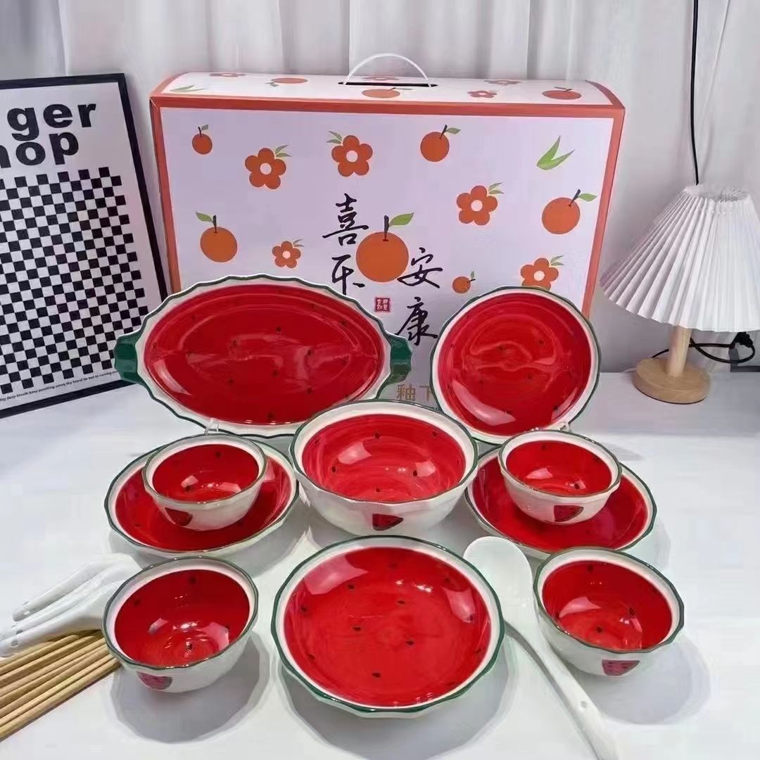 方圆陶瓷正品18头礼盒泡沫包装一箱5套，6色混装可选色，可混装FRT456765