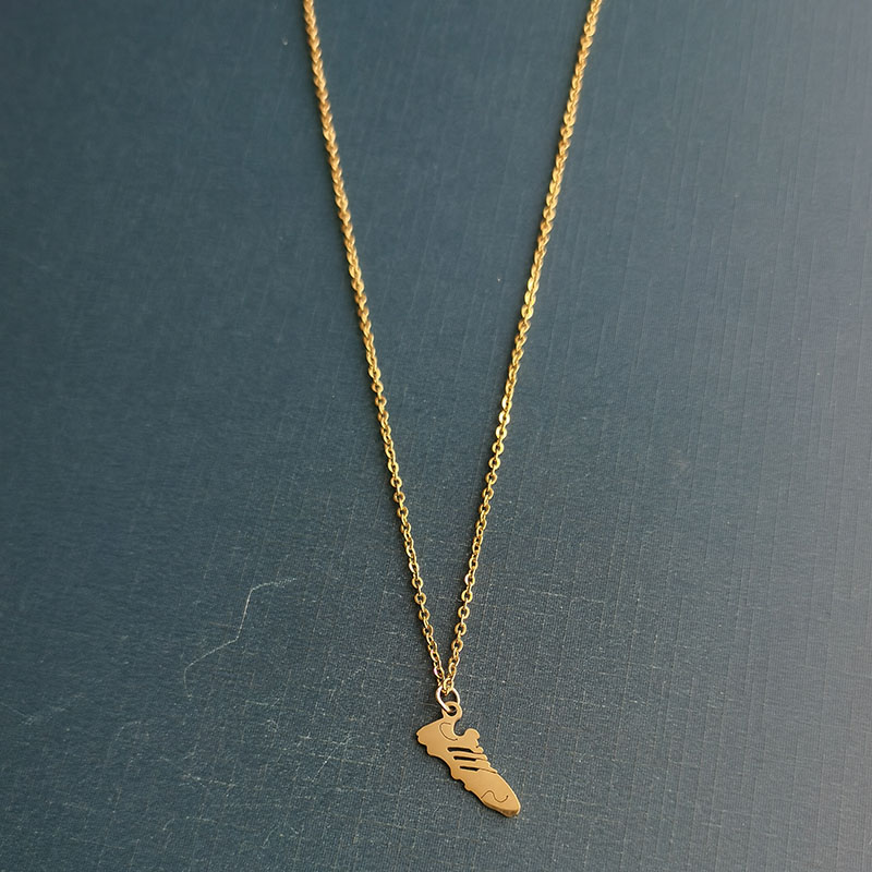 Men's necklace, hip-hop sneaker, trendy brand, non-fading pendant, niche design, stainless steel necklace detail image 5