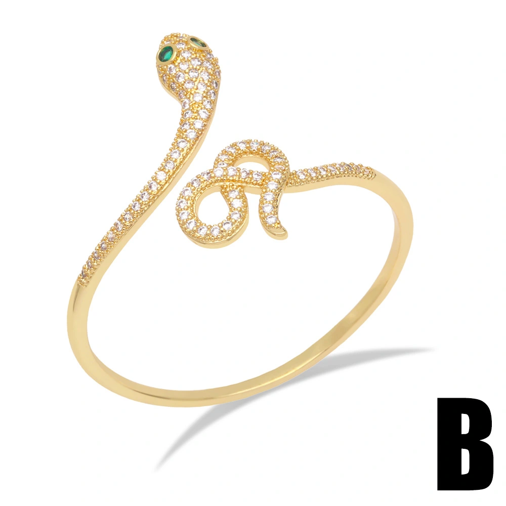 Cross-border new jewelry, European and American style, exaggerated hip-hop snake bracelet, trendy and retro snake-shaped wristband detail image 3