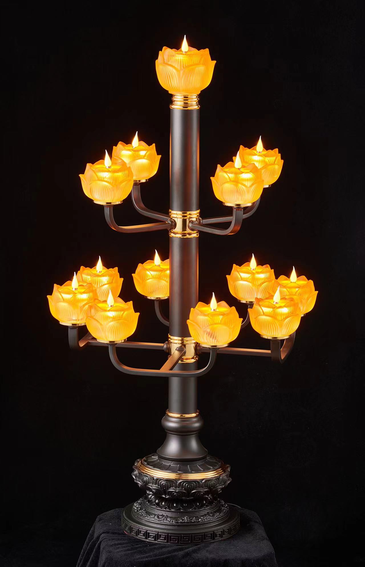 Copper alloy glazed lamp, De Yuan Craft lotus lamp zz Application Scenario
