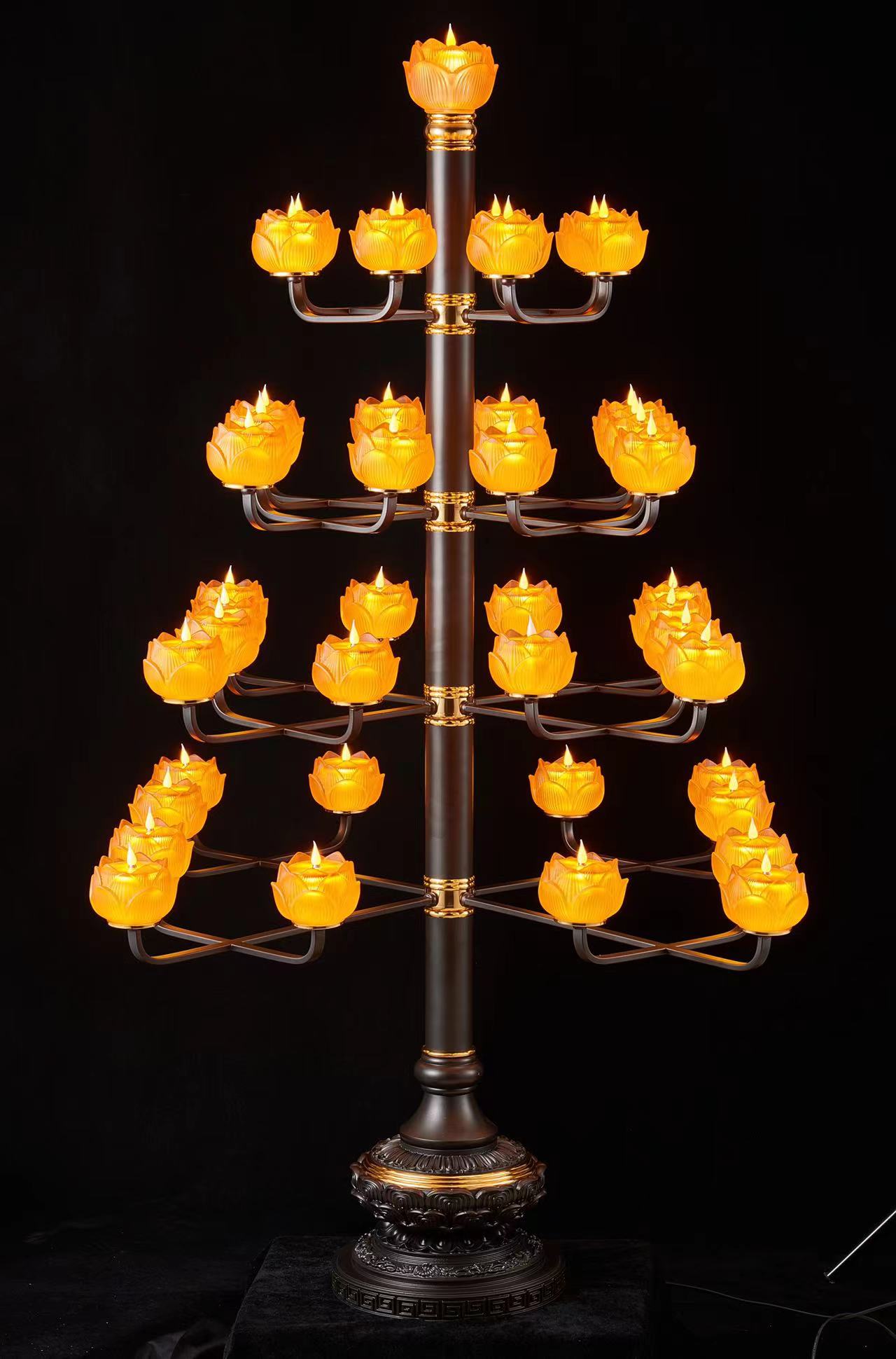 Copper alloy glazed lamp, De Yuan Craft lotus lamp zz Specification image