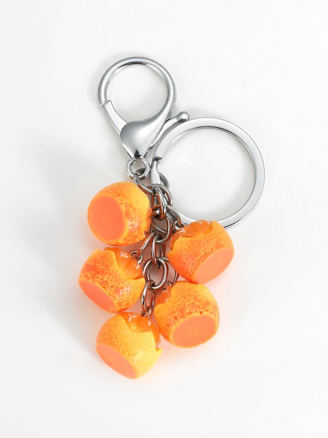 义乌市严凡工艺品7951店面男女同款橘子钥匙扣挂包扣