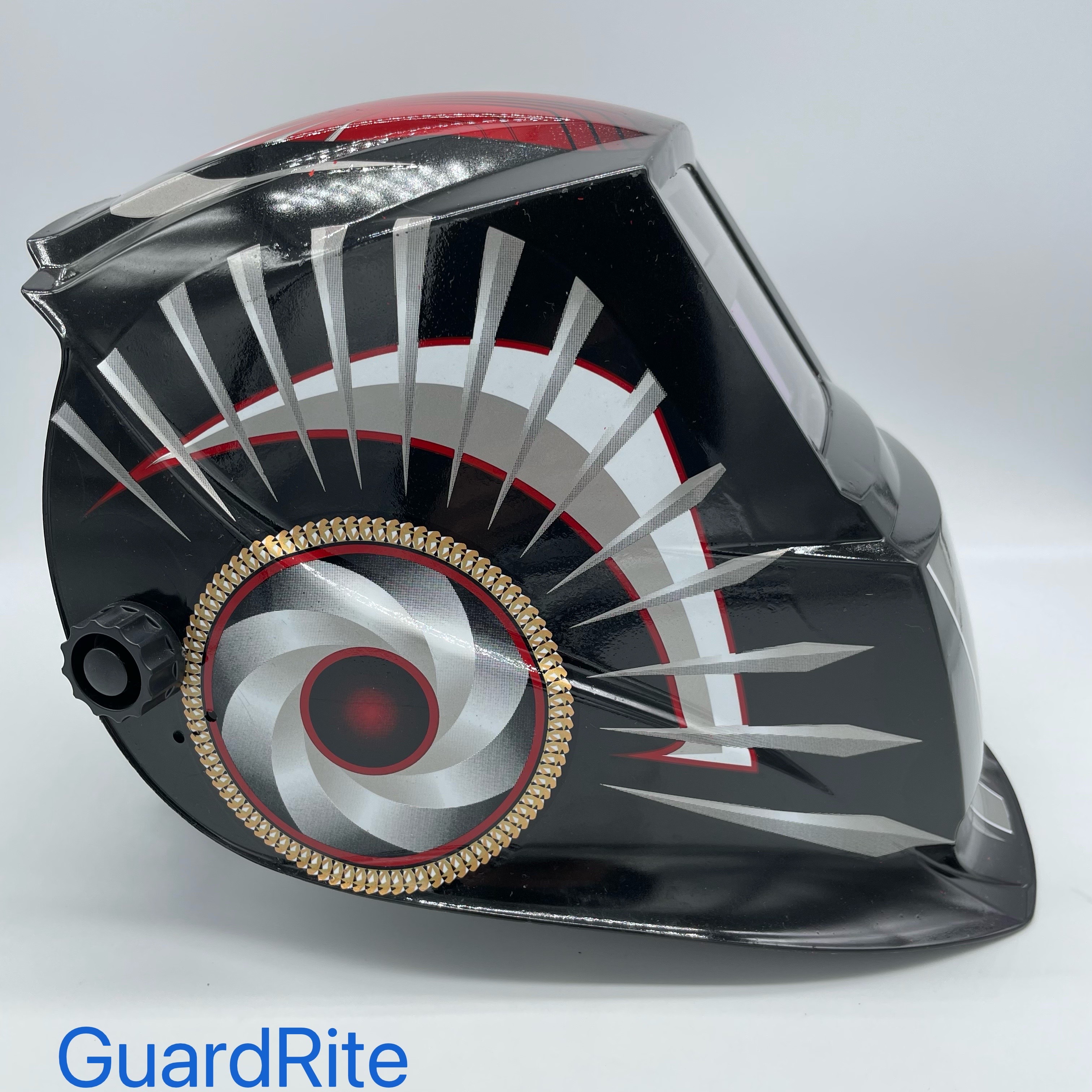 太阳能耐高温自动变光电焊面罩氩弧焊防强光焊工帽电焊黑樱花款防护面罩图