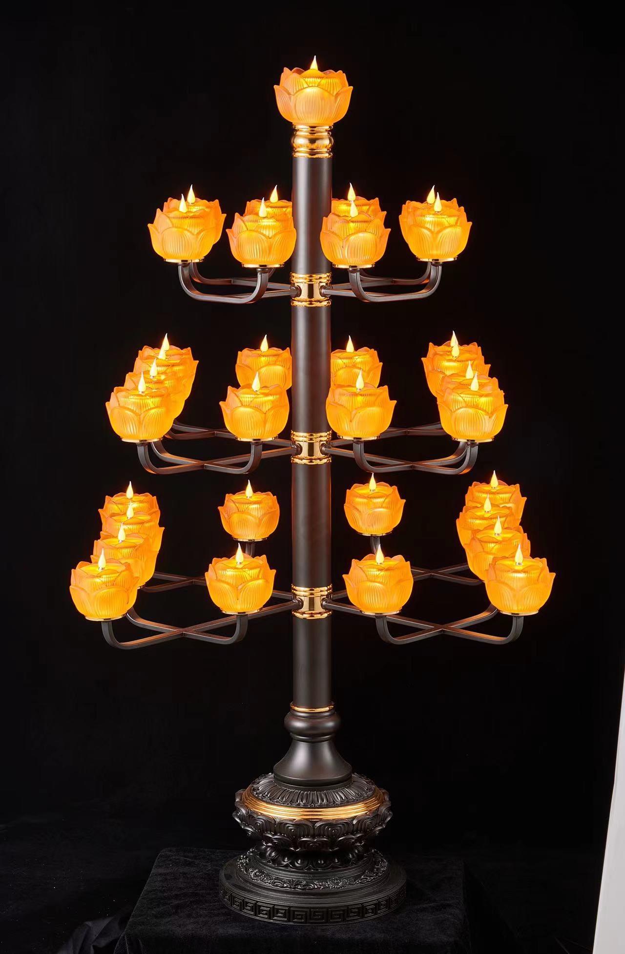 Copper alloy glazed lamp, De Yuan Craft lotus lamp zz details Picture