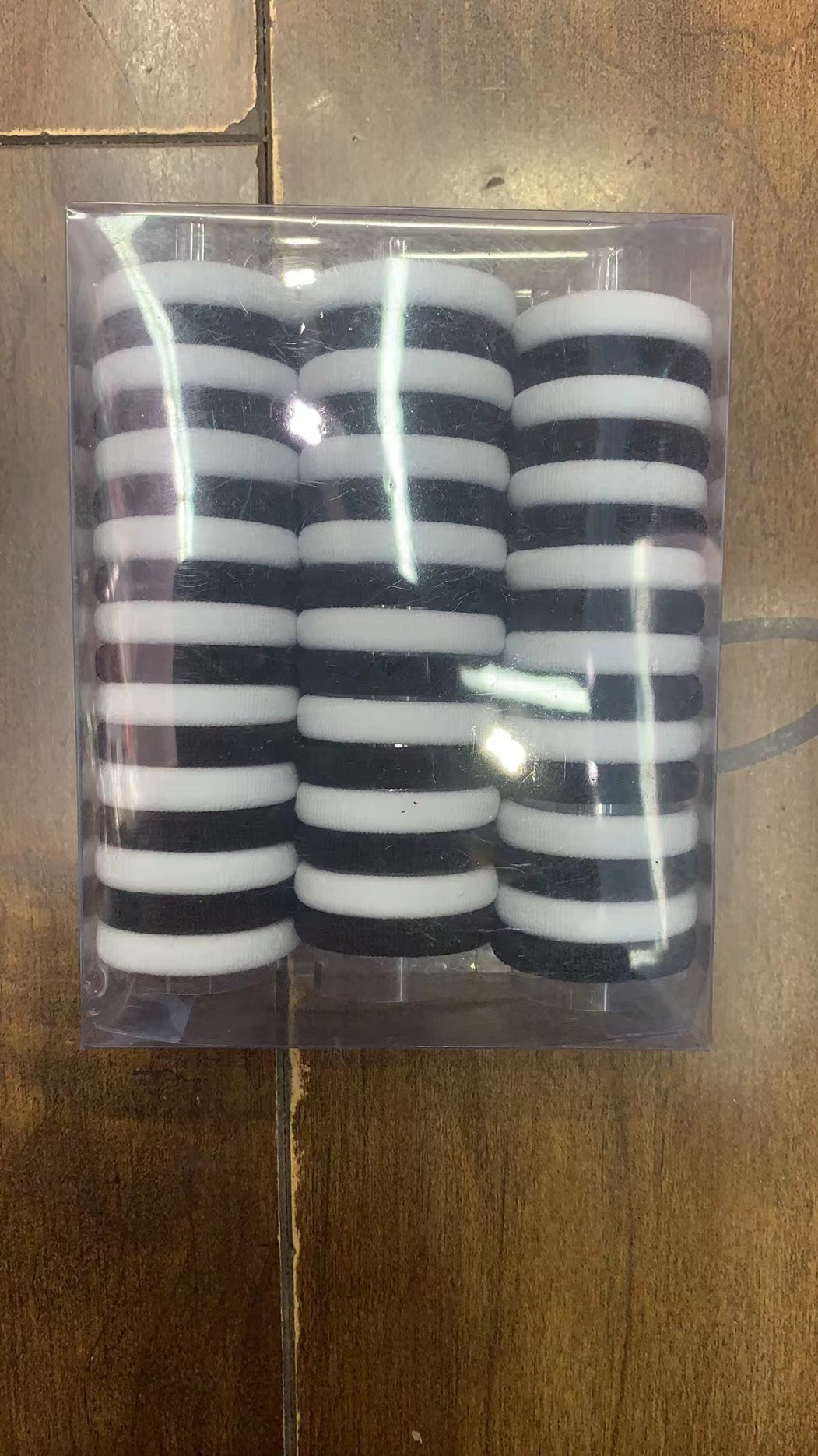 头绳橡皮筋女扎头高弹力耐用网红加粗法绳简约黑白色盒装款