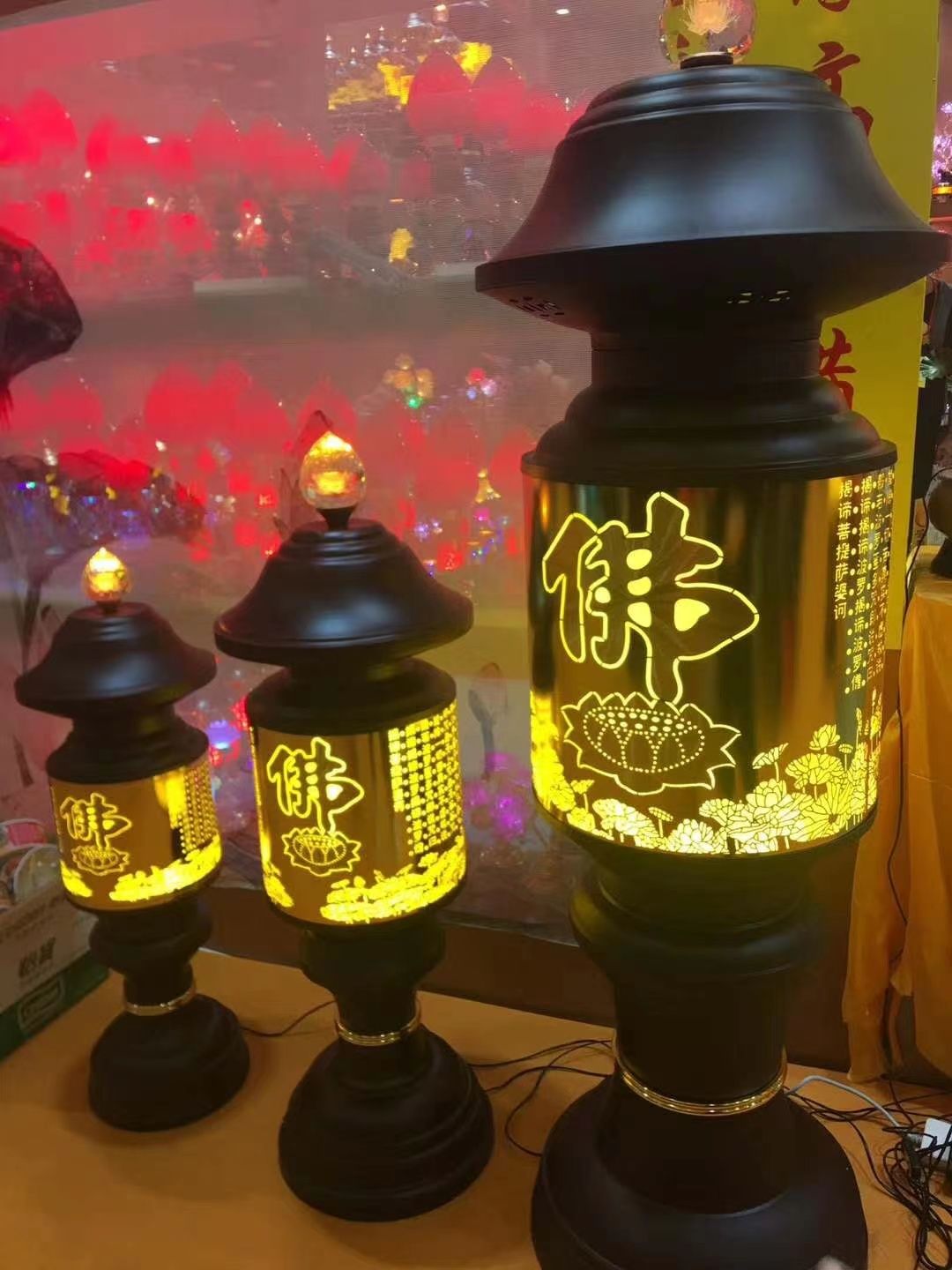 Large and small Buddha character palace lanterns, Deyuan Craft lotus lanterns ab