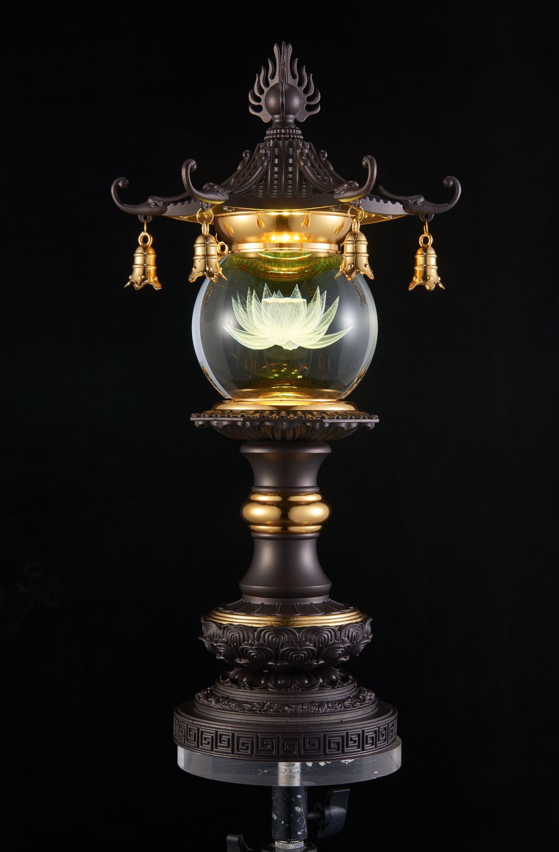 Copper alloy crystal chandelier, De Yuan Craft lotus lamp ab Application Scenario