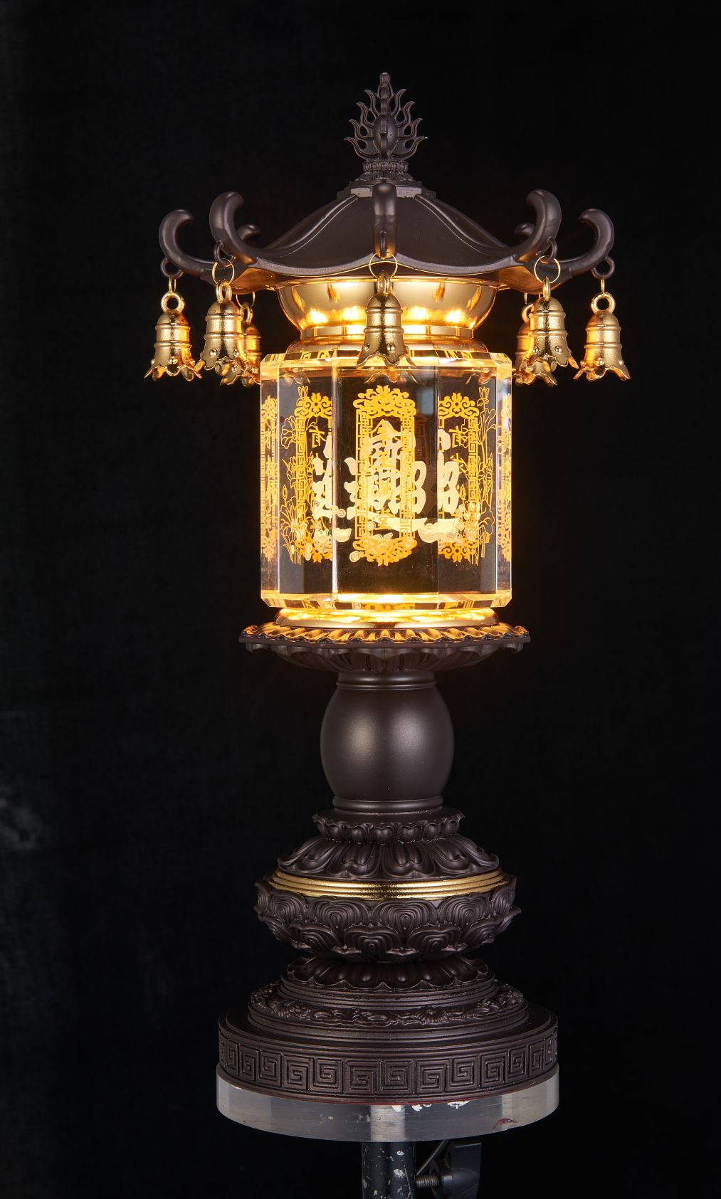 Copper crystal De Yuan Craft Lotus Lamp ab Application Scenario