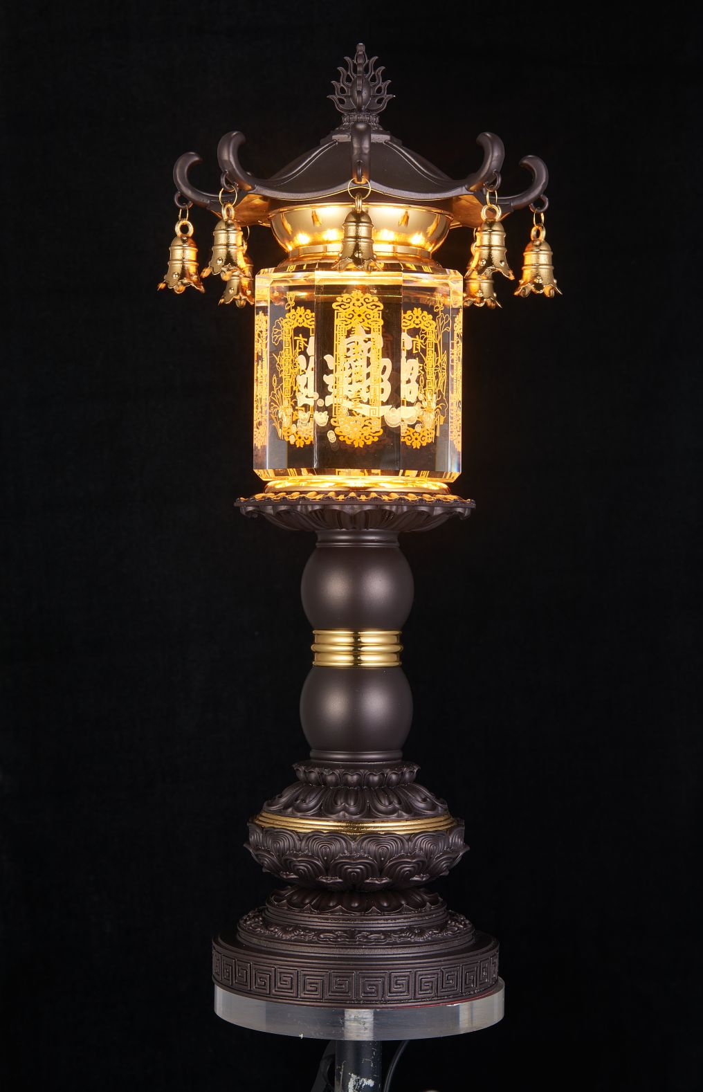 Copper alloy crystal chandelier, De Yuan Craft lotus lamp ab Specification image