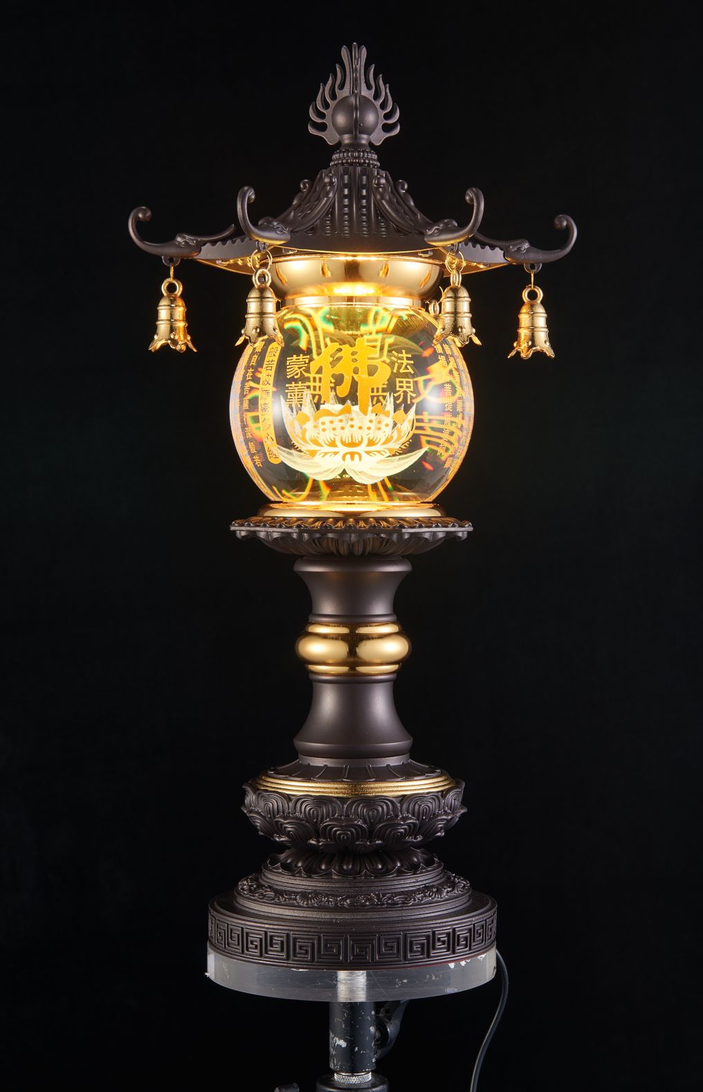 Copper alloy crystal chandelier, De Yuan Craft lotus lamp ab Item Picture
