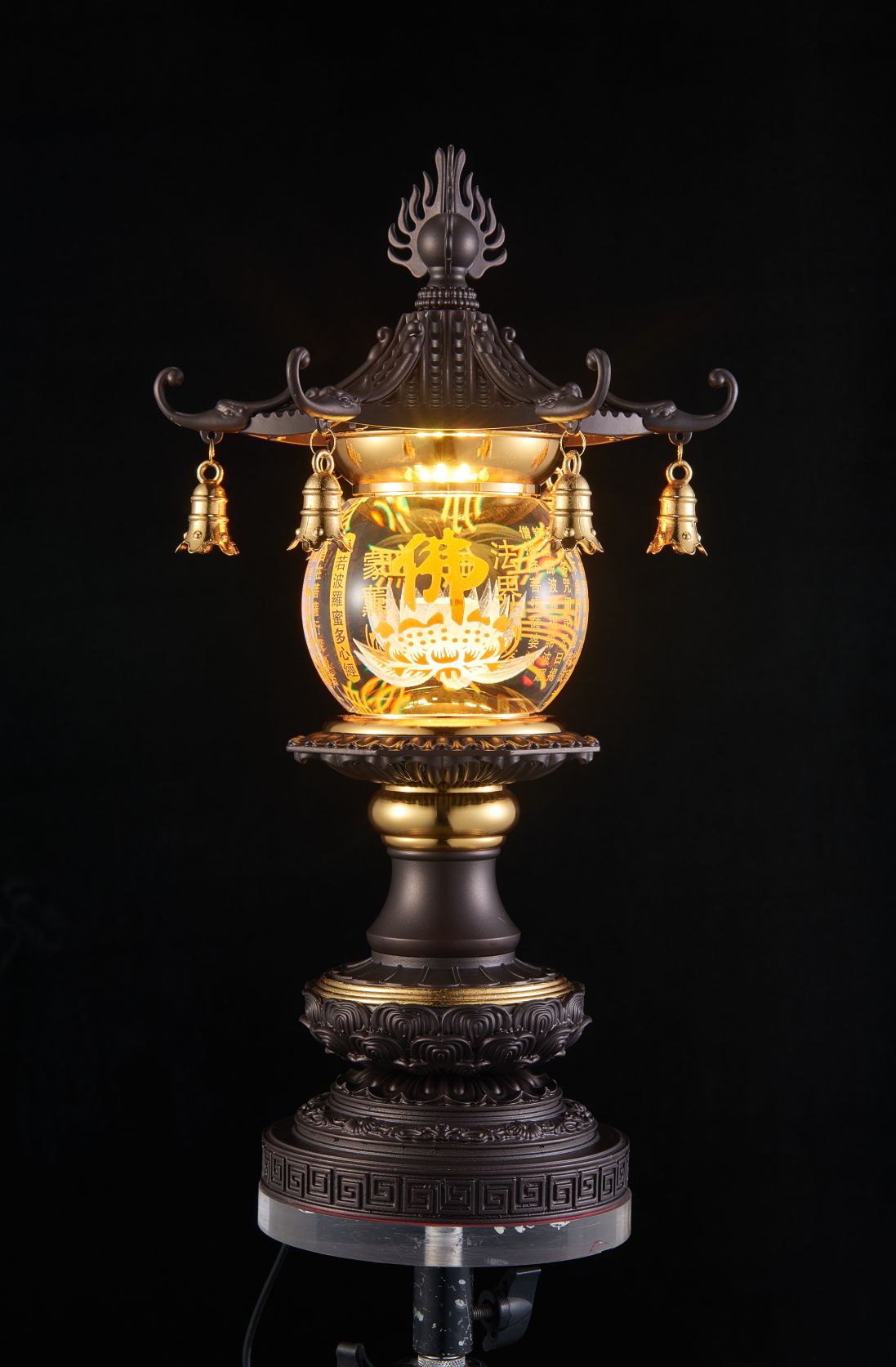 Copper crystal De Yuan Craft Lotus Lamp ab Specification image