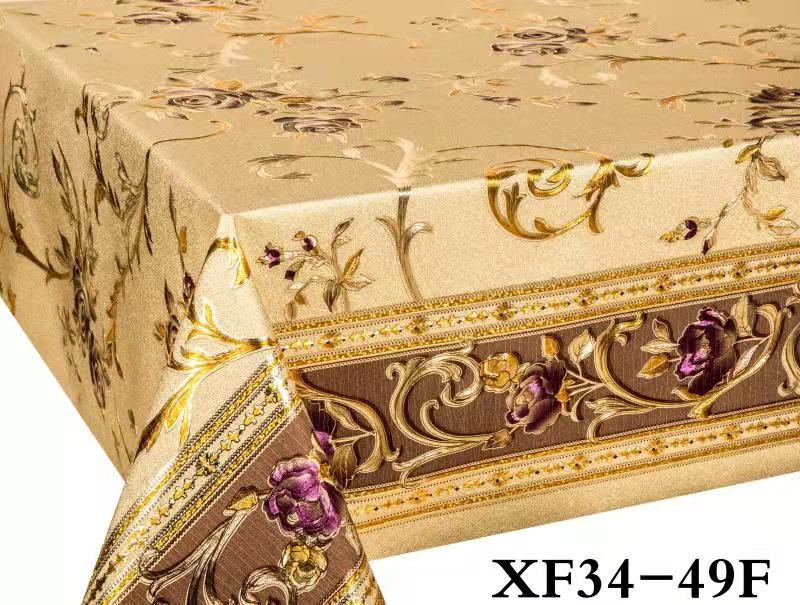 厂家直销 CC款对花压纹纱线布装饰餐桌布 欧式高端PVC防水隔热免洗酒店家用桌垫 台布详情13