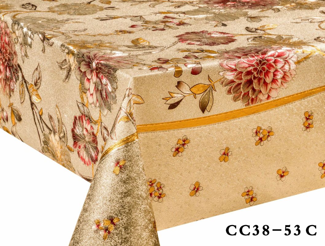 厂家直销 CC款对花压纹纱线布装饰餐桌布 欧式高端PVC防水隔热免洗酒店家用桌垫 台布详情6