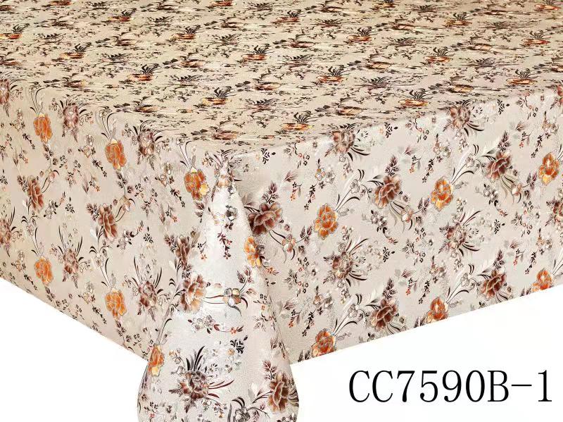 厂家直销 CC款对花压纹纱线布装饰餐桌布 欧式高端PVC防水隔热免洗酒店家用桌垫 台布详情12