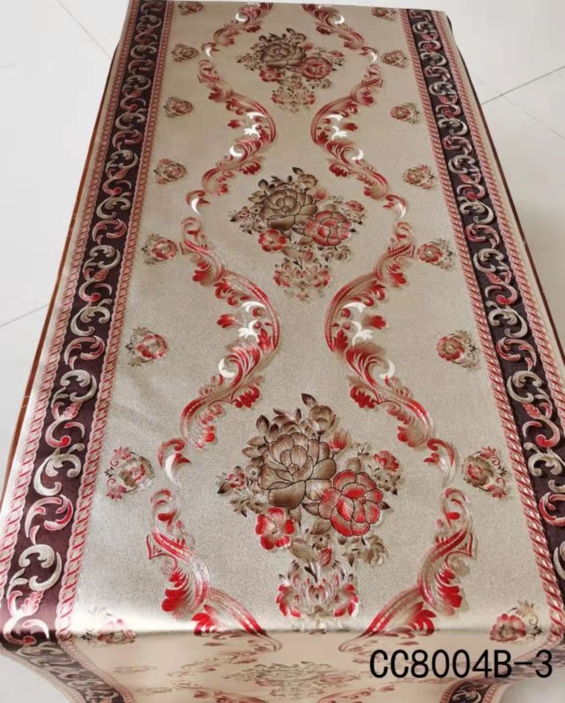 pvc checkered gold and silver, elegant and exquisite pattern yarn fabric, 50cm coffee table, table mat, table flag, TV cabinet, anti-slip decorative tablecloth, dirt-resistant, no-wash, practical and easy to maintain