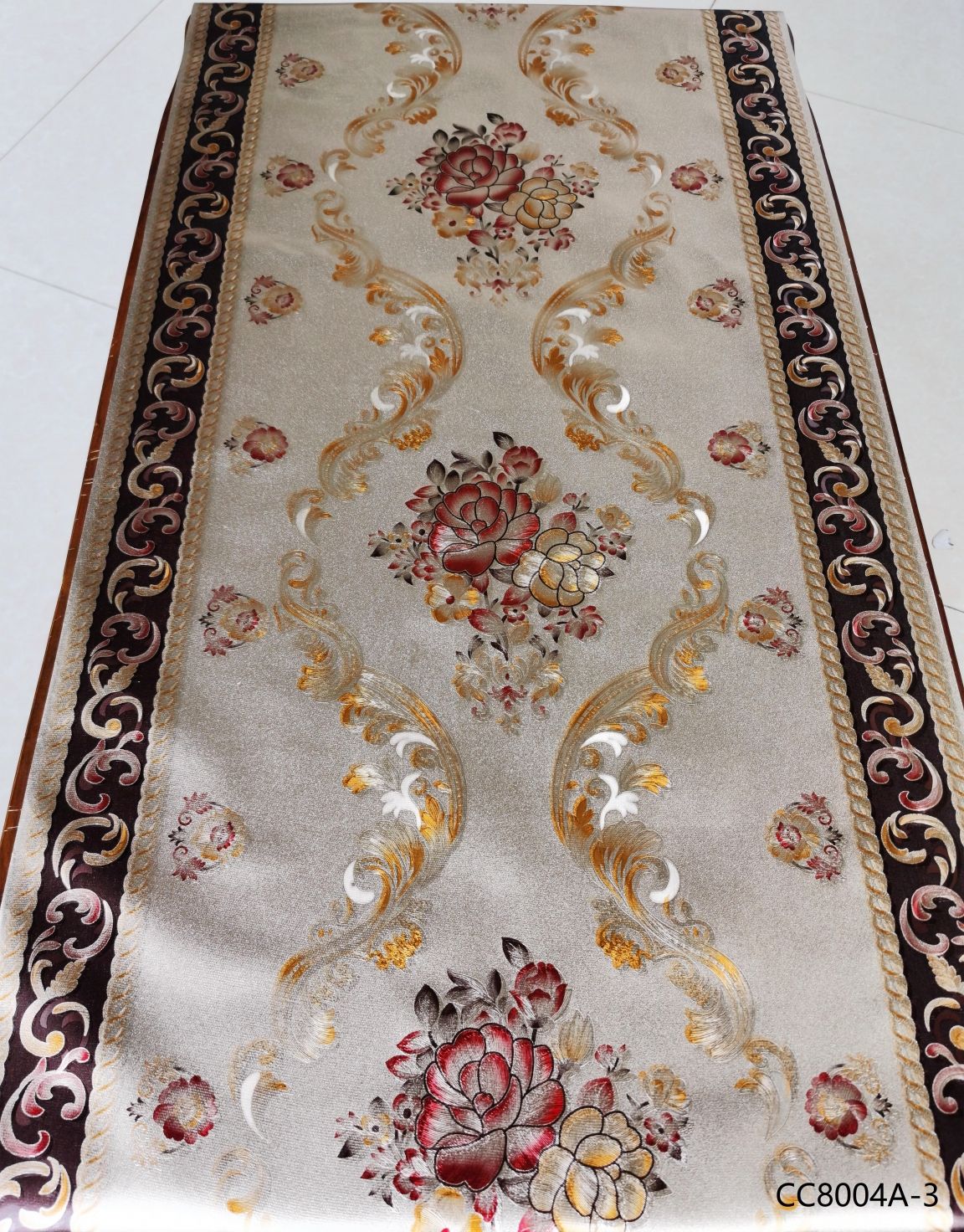 pvc checkered gold and silver, elegant and exquisite pattern yarn fabric, 50cm coffee table, table mat, table flag, TV cabinet, anti-slip decorative tablecloth, dirt-resistant, no-wash, practical and easy to maintain Application Scenario