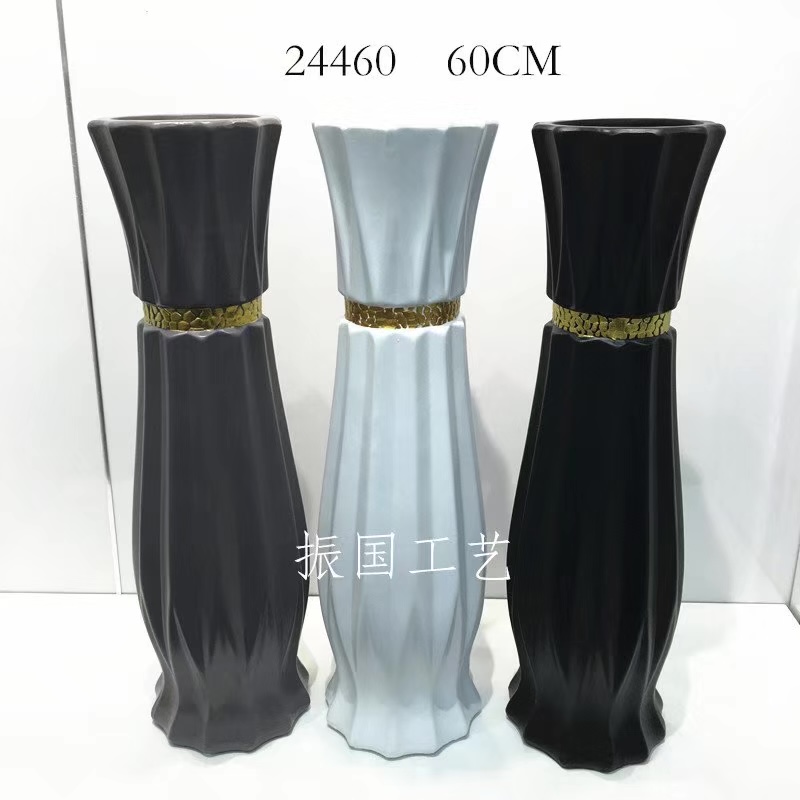 义乌好货 振国工艺厂家直销 60ＣM低温陶瓷花瓶插花器24460图
