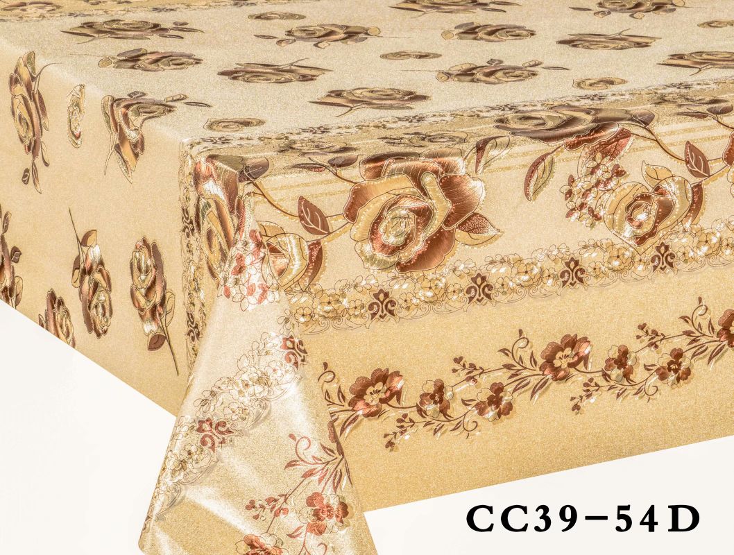 厂家直销 CC款对花压纹纱线布装饰餐桌布 欧式高端PVC防水隔热免洗酒店家用桌垫 台布详情4