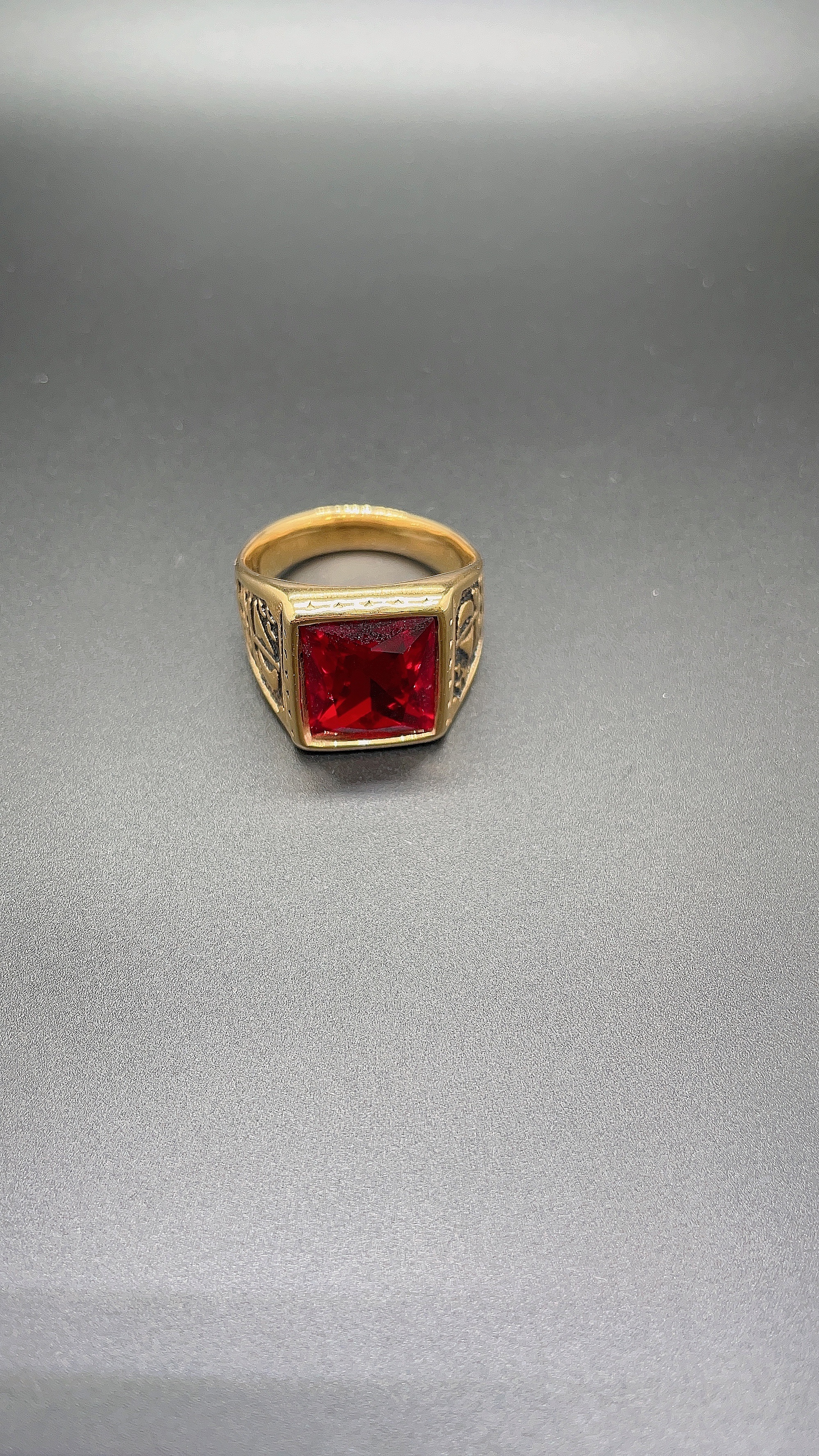 Alloy ancient gold men's ring details Picture
