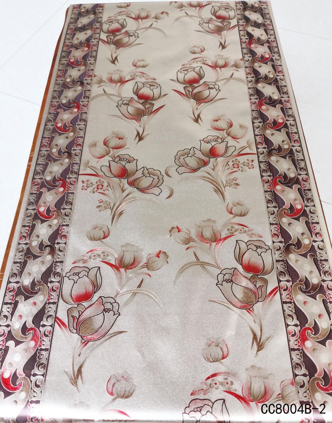 pvc checkered gold and silver, elegant and exquisite pattern yarn fabric, 50cm coffee table, table mat, table flag, TV cabinet, anti-slip decorative tablecloth, dirt-resistant, no-wash, practical and easy to maintain details Picture