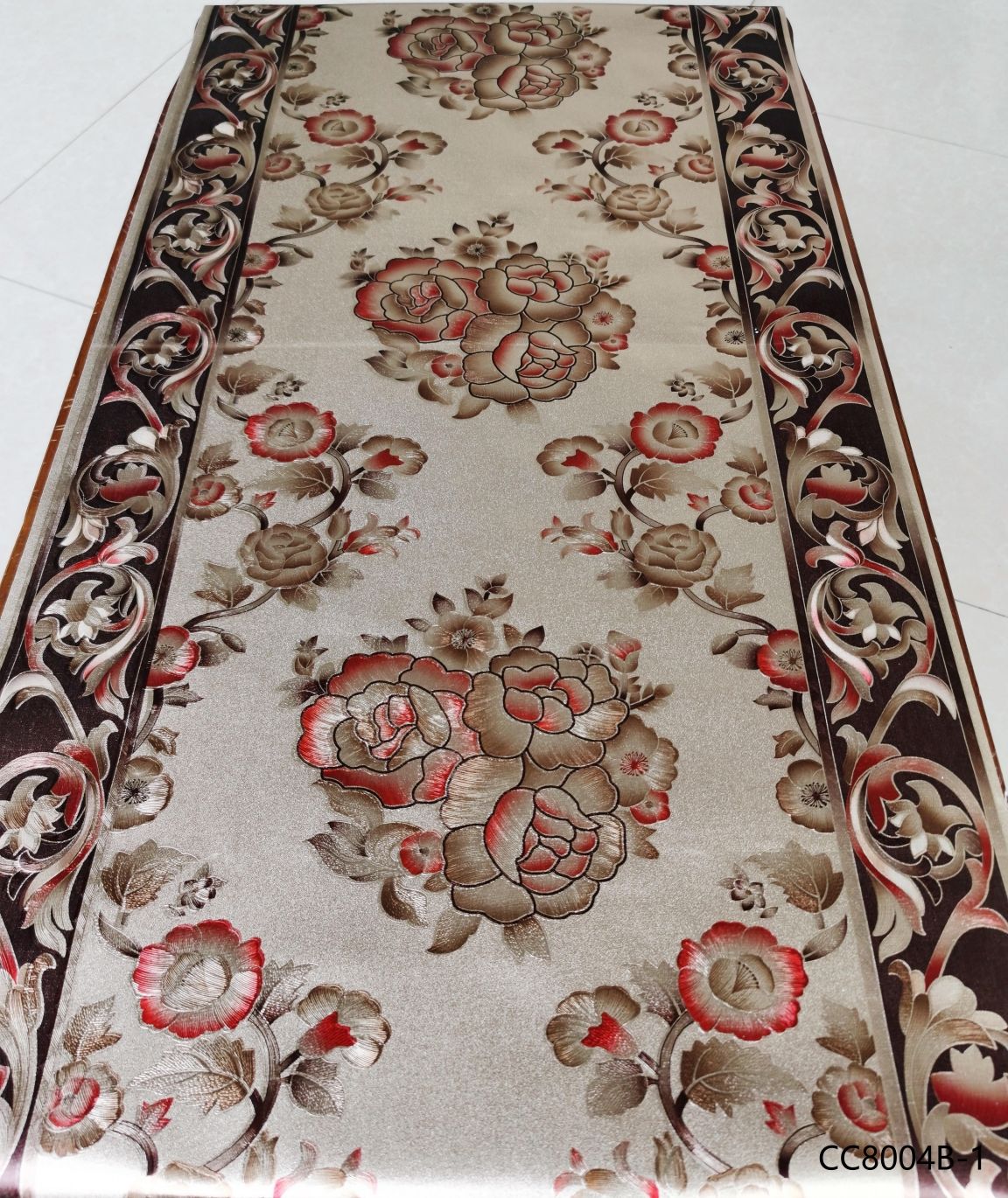 pvc checkered gold and silver, elegant and exquisite pattern yarn fabric, 50cm coffee table, table mat, table flag, TV cabinet, anti-slip decorative tablecloth, dirt-resistant, no-wash, practical and easy to maintain Specification image