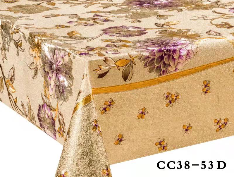 厂家直销 CC款对花压纹纱线布装饰餐桌布 欧式高端PVC防水隔热免洗酒店家用桌垫 台布详情11