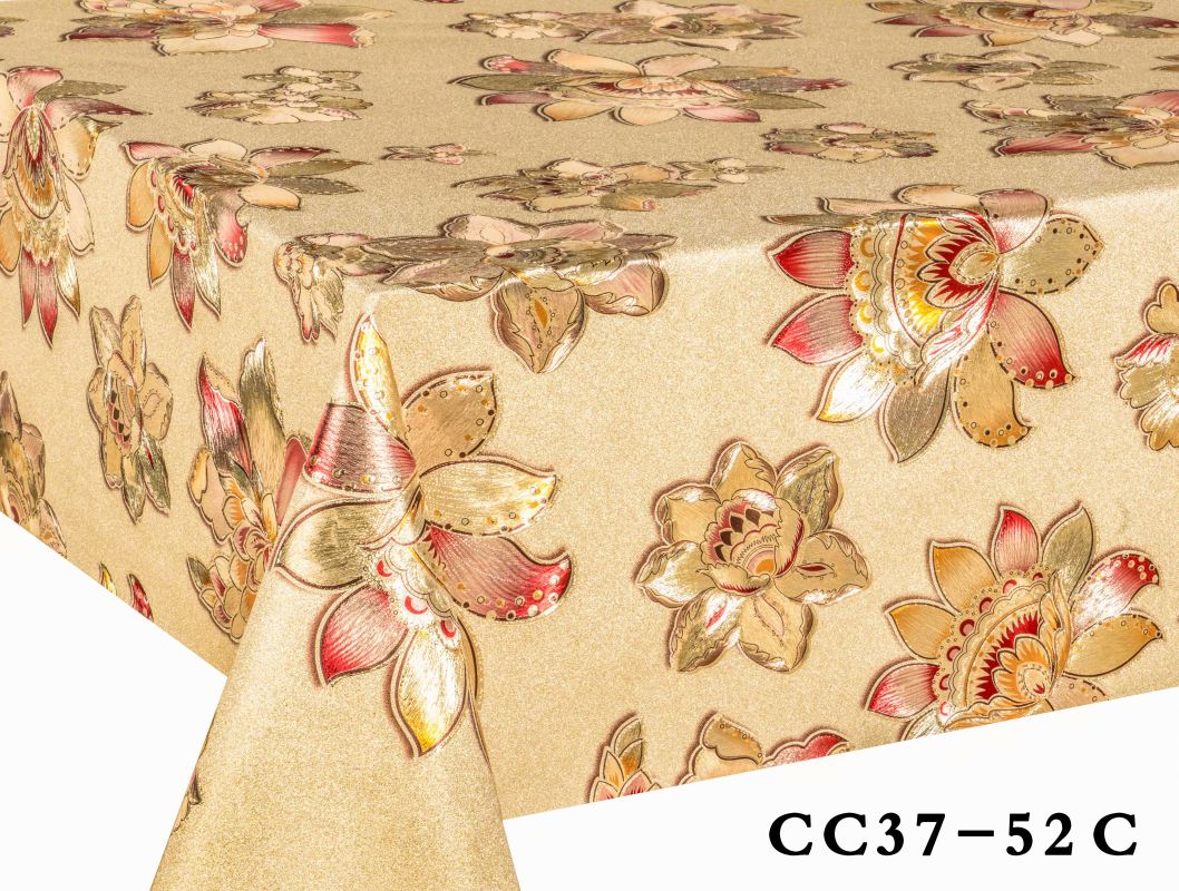 厂家直销 CC款对花压纹纱线布装饰餐桌布 欧式高端PVC防水隔热免洗酒店家用桌垫 台布详情8